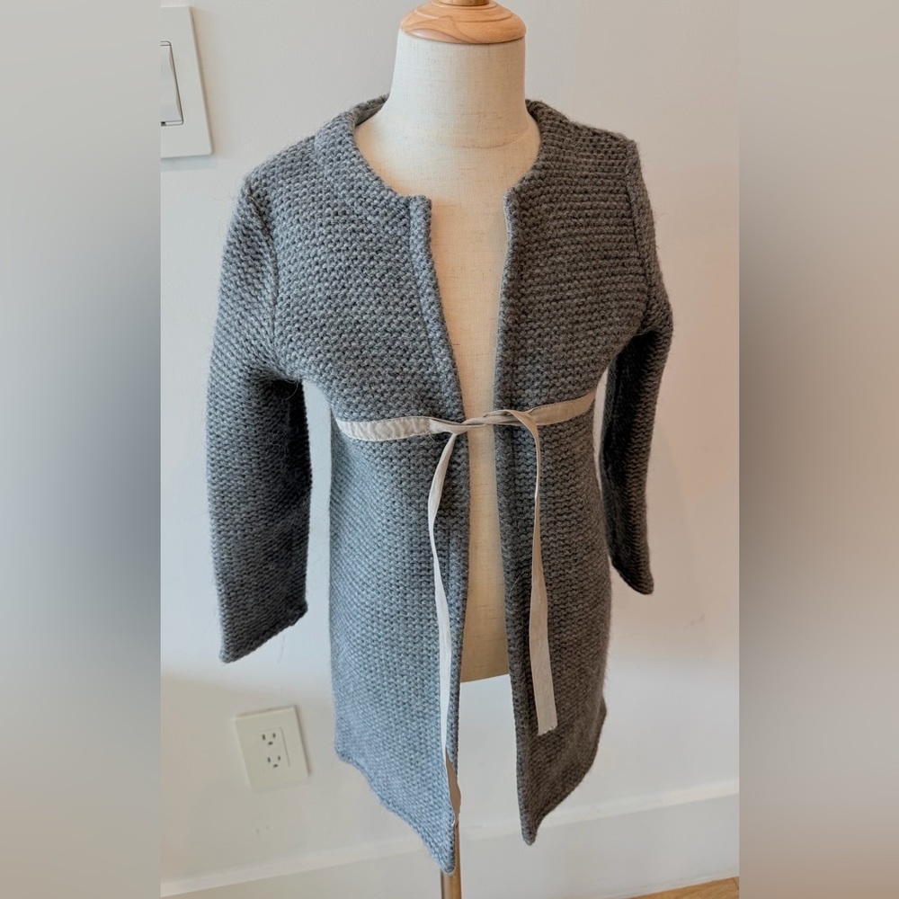 Il Gufo Gray Knit Lightweight Coat for Girls